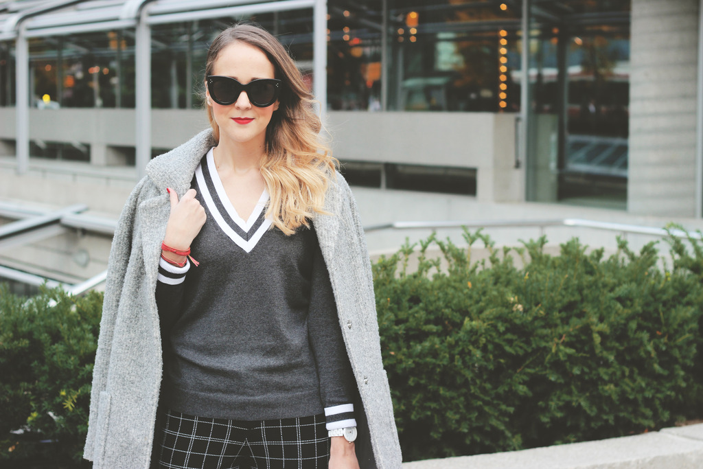 monochrome dressing, canadian style blogger, celine sungalsses